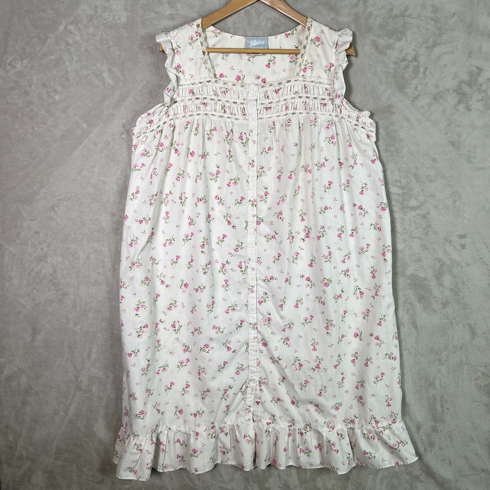 Vintage Blair Women's Large Nightgown Prairie Cottagecore‎ Floral Ruffle Lace